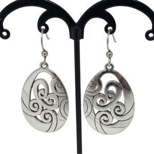 Brighton Mingle French Wire Silver-Tone Scroll Design Matching Earrings 2405